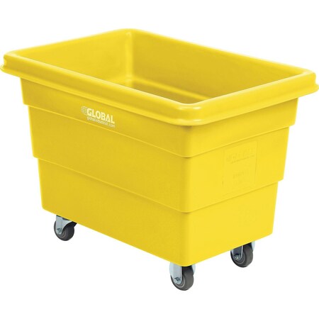 Global Industrial 6 Bushel Plastic Bulk Box Truck, Direct Mount Base, Yellow, 33-2/5L x 23W x 24-1/2H 800311YL